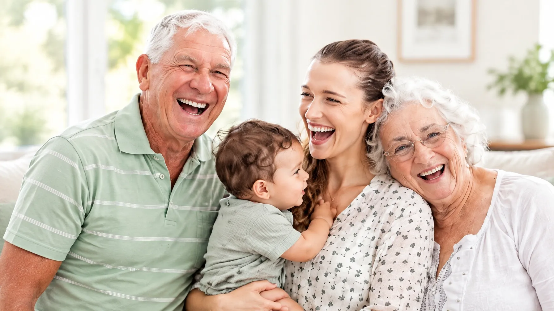 A family sharing a happy moment together